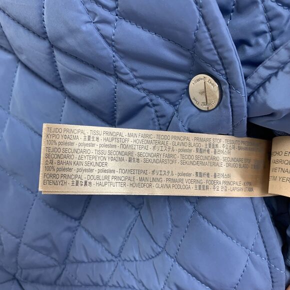 Massimo Dutti Puffer Vest Womens XS Extra Small Blue Jay Snap Button Quilted - Picture 8 of 11